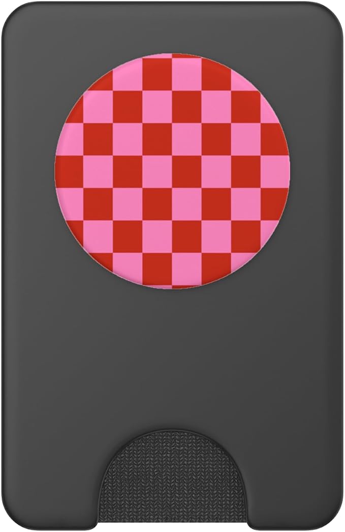 Red Pink Checkered Pink Red Checkered Pink and Red Checkered PopSockets Adhesive PopGrip