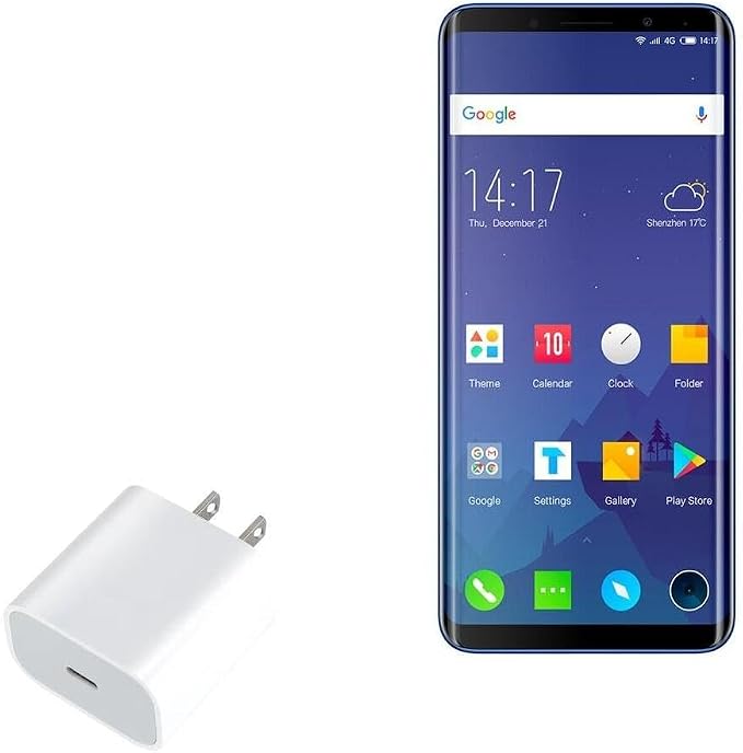 BoxWave Charger Compatible with Elephone U - PD GAN miniCube (30W) 30W Tiny PD GAN Type-C Wall Charger - Winter White