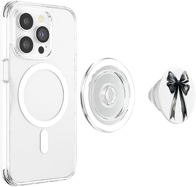 Girly | Bow in Watercolor || Coquette | Aesthetic Black Bow PopSockets Adhesive PopGrip