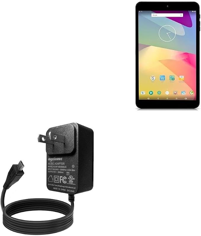 BoxWave Charger Compatible with iRulu X18 - Wall Charger Direct (15W) Rapid Charge Your Device with Built-in 3ft Cable