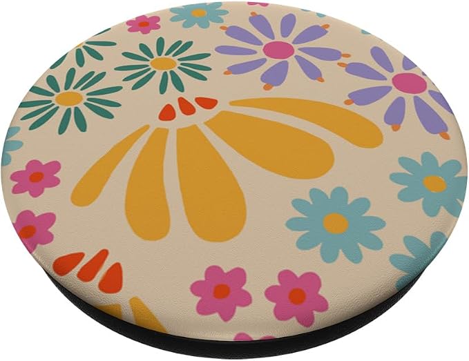 Pastel Floral Pattern Art Flower PopSockets PopGrip for MagSafe