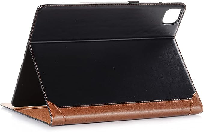 iPad Pro 13'' (M5 2025) (M4 2024) Case DMaos Vintage Book Synthetic Leather Stand Folio Smart Cover Auto Sleep/Wake Business Document Card Holder - Black