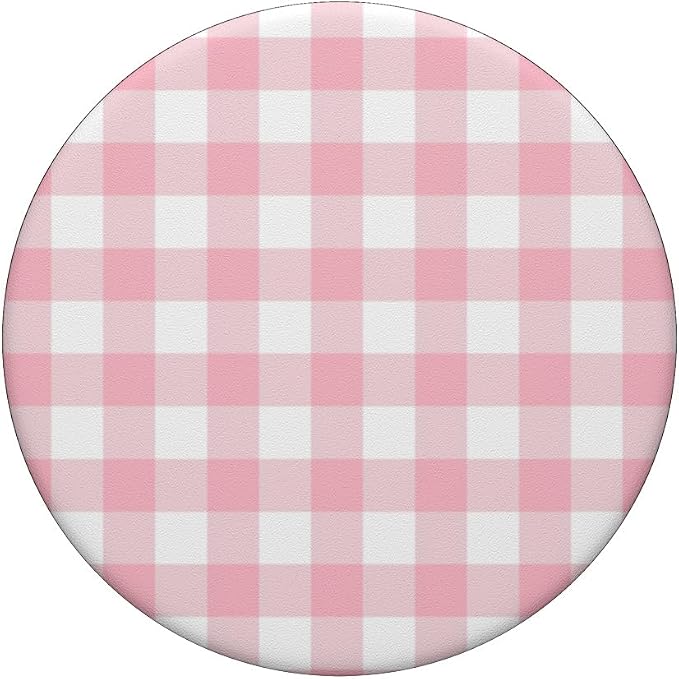 Pastel Pink Gingham Squares Classic Plaid Pattern Trendy PopSockets PopWallet for MagSafe