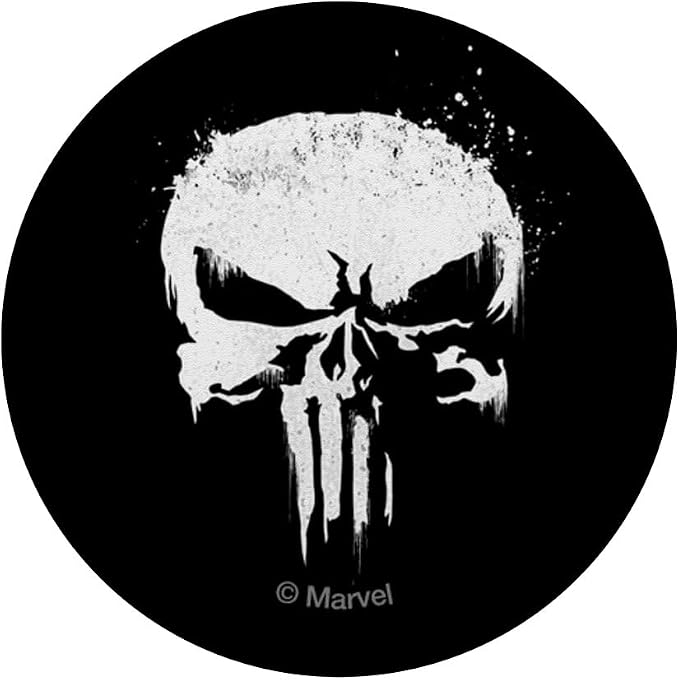 Marvel The Punisher White Ink Splatter Skull Logo PopSockets Adhesive PopGrip