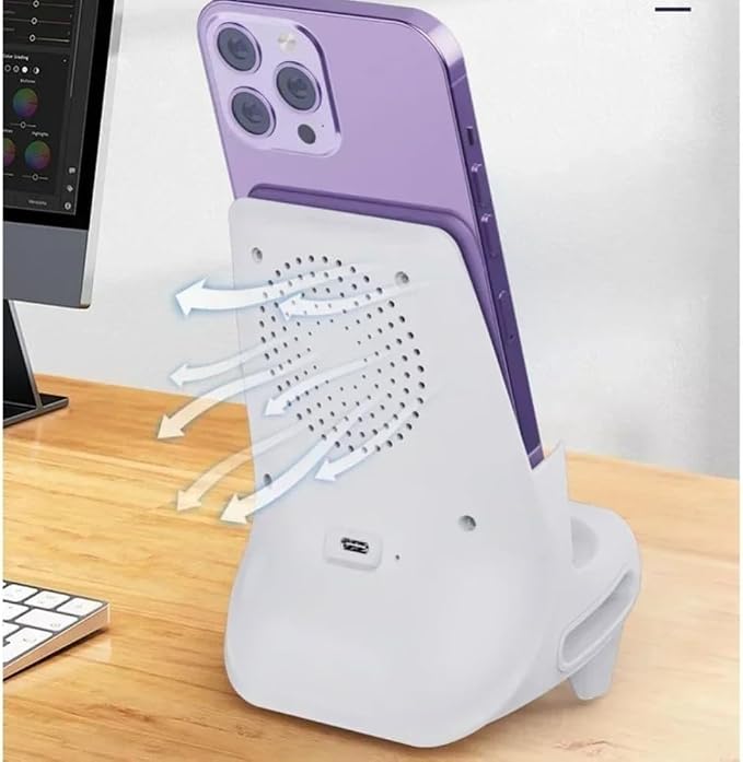 Desktop Mobile Phone Holder Wireless Charger Stand Pad Lazy Bracket Fast Charging Station for iPhone 17 16 15 14 Samsung Xiaomi High Speed Wireless Charging Support (White)