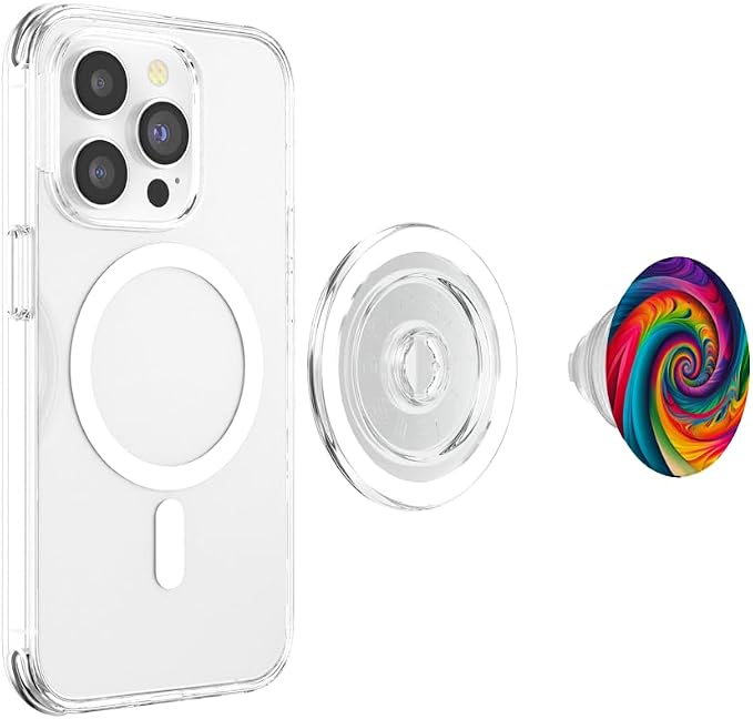 Tie Dye Rainbow Swirl Colorful Illustration PopSockets Adhesive PopGrip