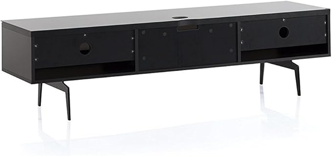 SONOROUS ST-360 Premium TV Stand for Living Room – Modern TV Stands & Entertainment Center with Storage – Black Wood & Black Glass Cover – Luxury Media Console with Metal Legs for TVs up to 75 inches