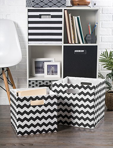 DII Poly-Cube Storage Collection Hard Sided, Collapsible Solid, Large, Black - color: Black, size: Large Square, 13x13x13"