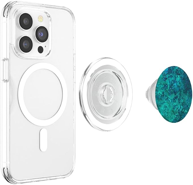 Teal Green Blue Turquoise Abstract Art PopSockets Adhesive PopGrip