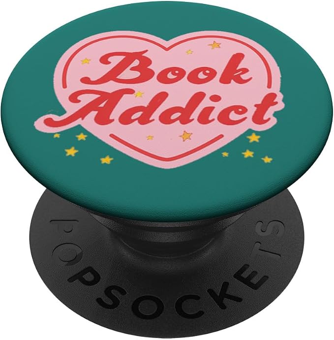 Book Addict Heart Booktrovert Bookish Reading Librarian PopSockets Adhesive PopGrip