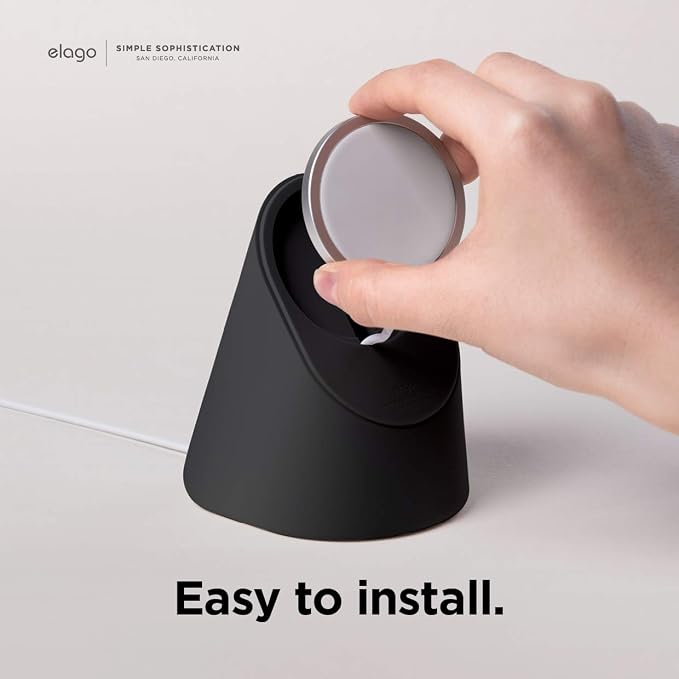 elago MS1 Charging Stand for MagSafe Charger | Premium Silicone Stand for iPhone Series iOS Standby Mode [Charging Cable Not Included] [Black]