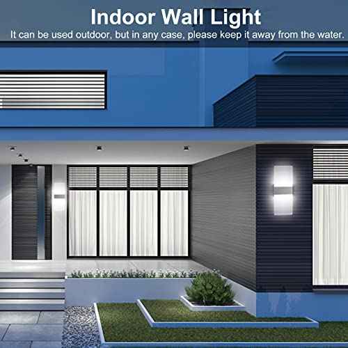 ChangM Modern Wall Sconce 12W, Set of 4 LED Wall Lamp Cool White Acrylic Material Hardwired Wall Mounted Wall Lights