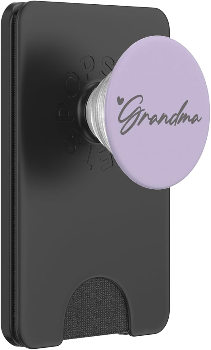 Light Gray Purple Heart Grandma PopSockets Adhesive PopGrip