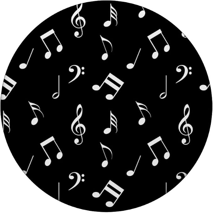 Music Notes White Black Background Musical Instrument PopSockets Adhesive PopGrip