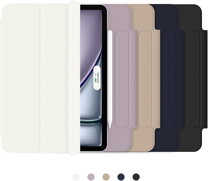 for iPad Air 13 inch M4/M3/M2 Case (2026/2025/2024Model A3268/A3269/A3271) Auto Sleep/Wake and Magnetic Closure Slim Trifold Stand Case PU Leather Cover Support Apple Pencil Pro Black