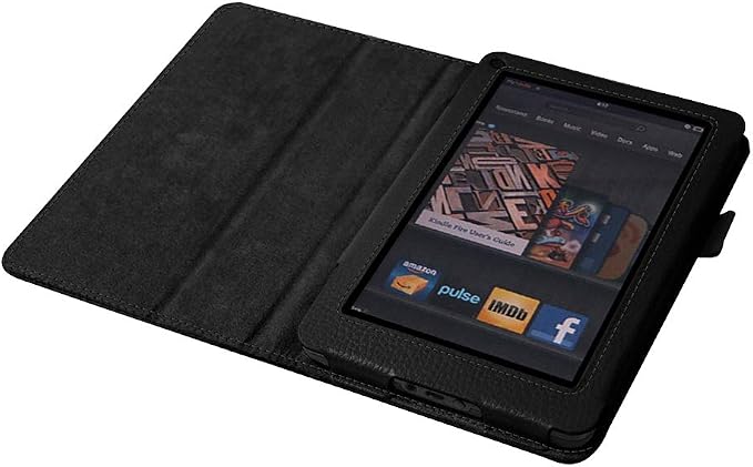 Fintie Folio Case for Kindle Fire 7 1st Gen 2011 Black | Slim Fit PU Leather Foldable Viewing Stand Cover with Stylus Holder and Magnetic Closure