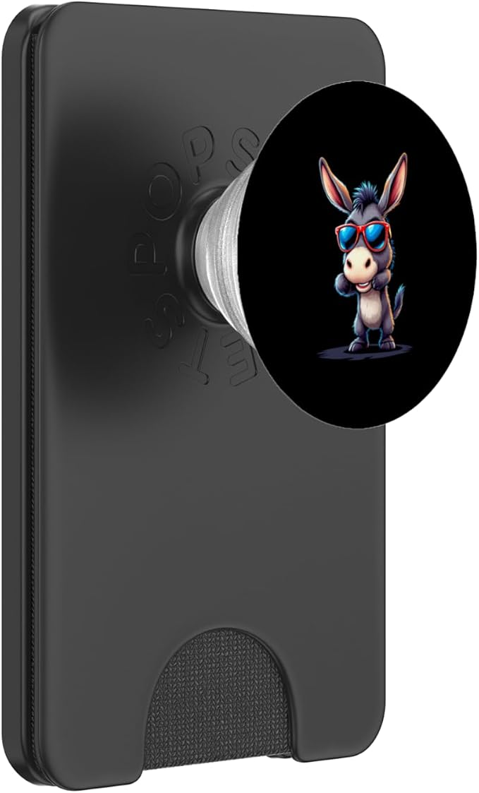 Funny donkey cartoon PopSockets PopWallet for MagSafe