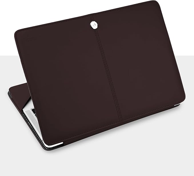 MOSISO Case Compatible with MacBook Air 13.6 inch M4 M3 M2 2025-2022 /Air 13 M1 2022-2018 /Pro 13 inch M2 M1 2025-2016, PU Leather Portfolio Protective Stand Cover, Chestnut Brown