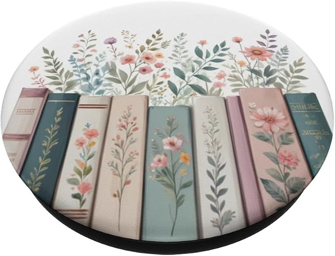 Bookish Booktrovert Reading Book Lovers Flower Floral PopSockets PopWallet for MagSafe