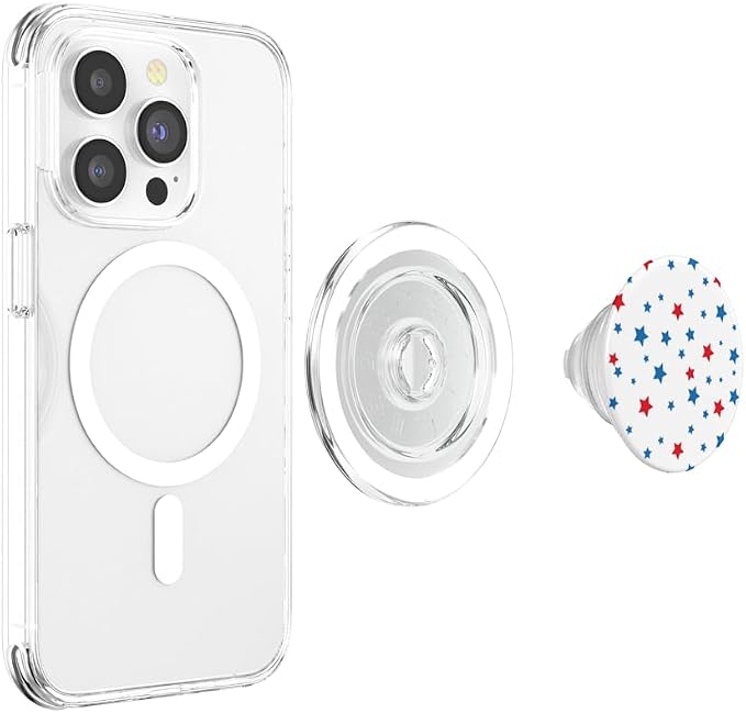 Red White And Blue Stars And Stripes Cute Patriotic USA PopSockets Adhesive PopGrip