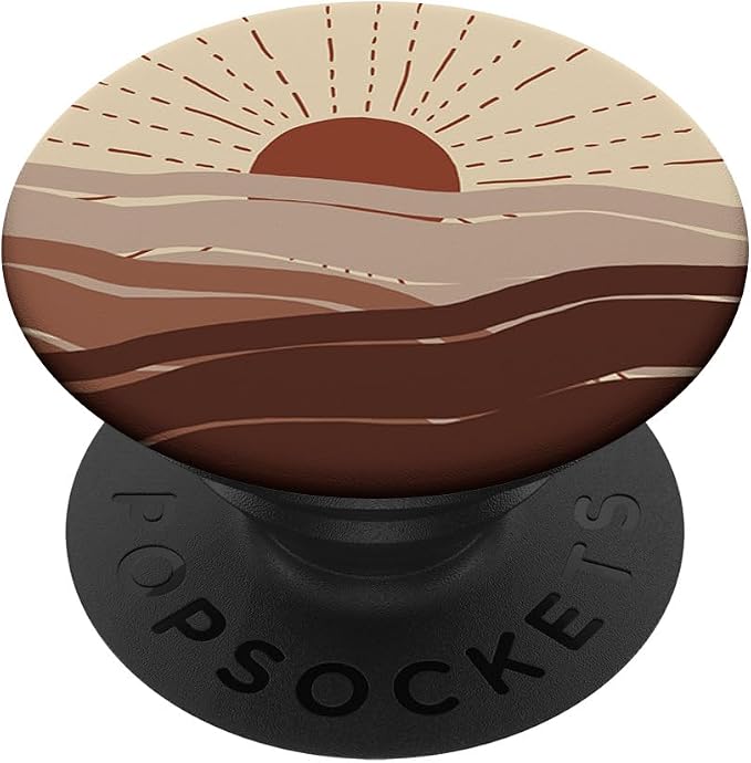 Minimal Maroon Nude Sunset Retro Abstract Art Boho Aesthetic PopSockets Adhesive PopGrip