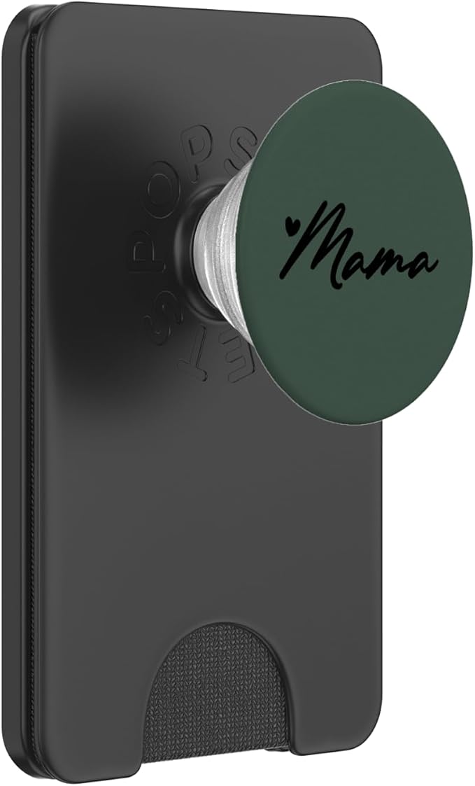 Black Hunter Green Heart Mama PopSockets Adhesive PopGrip
