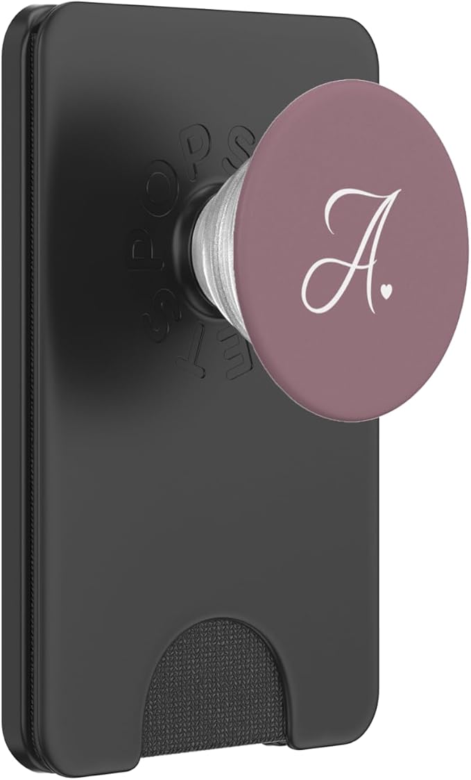 Mauve Cute Letter A Initial Heart Monogram PopSockets Adhesive PopGrip