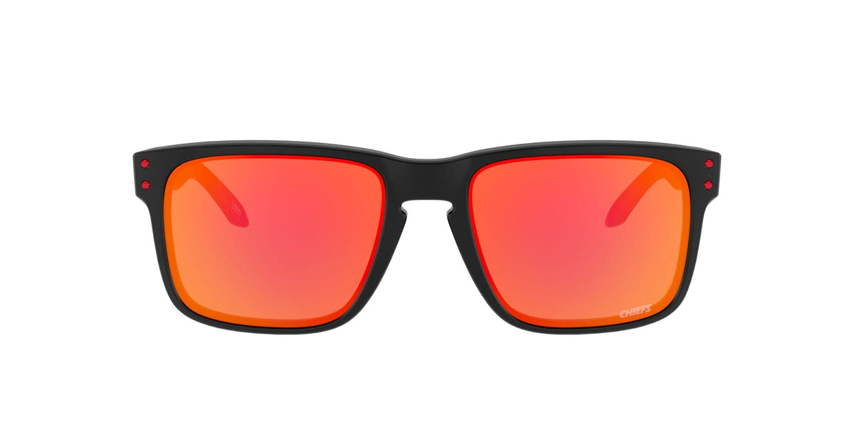 Oakley OO9102 Holbrook Sunglasses, Matte Black/Prizm Ruby Lens, 57mm