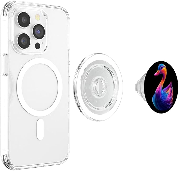 Colorful Goose Cute Farm Animal Lover Men Women Kids Black PopSockets PopGrip for MagSafe