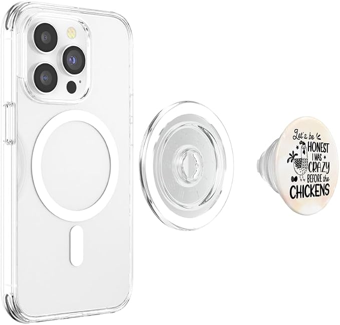 I Was Crazy Before Chickens Country Farm Girl Chicken Mom PopSockets Adhesive PopGrip
