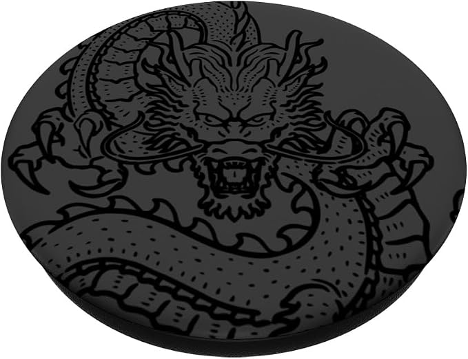 Dragon Art Drawing Design for Dragon Fan PopSockets PopGrip for MagSafe