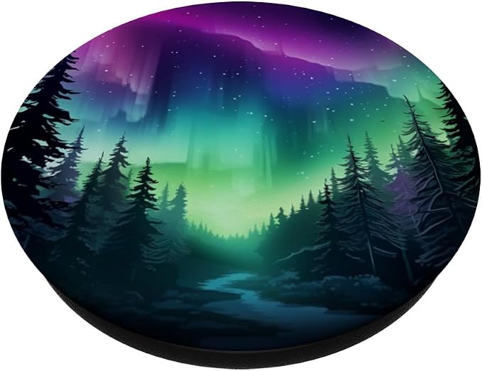 Aurora Borealis Dark Sky Nature Light Display PopSockets Adhesive PopGrip