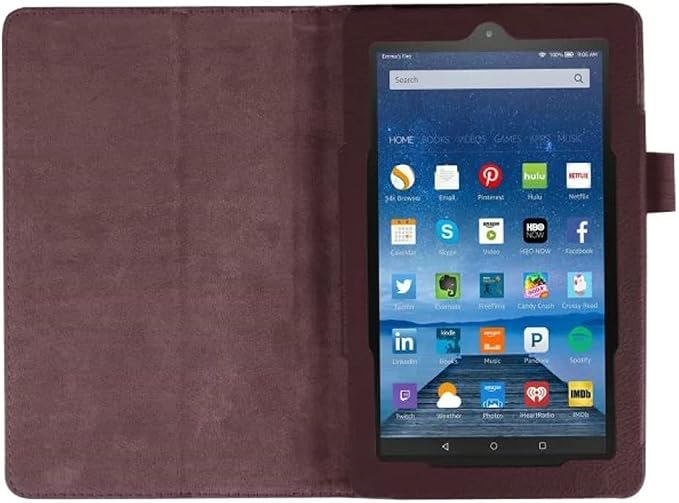 Tablet Cover for Amazon Kindle Fire 7 5th Generation(Model:SV98LN2015 Release)Ultra Slim Folio Stand Lightweight Leather Case for Kindle Fire HD7 5th Gen 7 (Li-Brown)