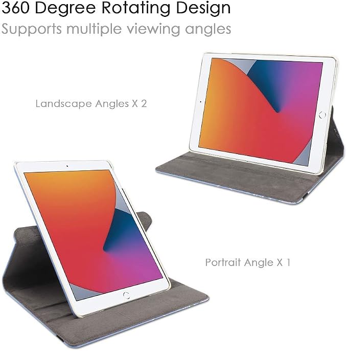 Case for ipad pro 12.9 inch 2nd &amp 1st Generation Old Model 2017/2015 MP6G2LL/A MQDA2LL/A MPLL2LL/A ML0F2LL/A ML3K2LL/A ML0N2LL/A ML0R2LL/A with Rotating Stand Auto Sleep/Wake (Blue)