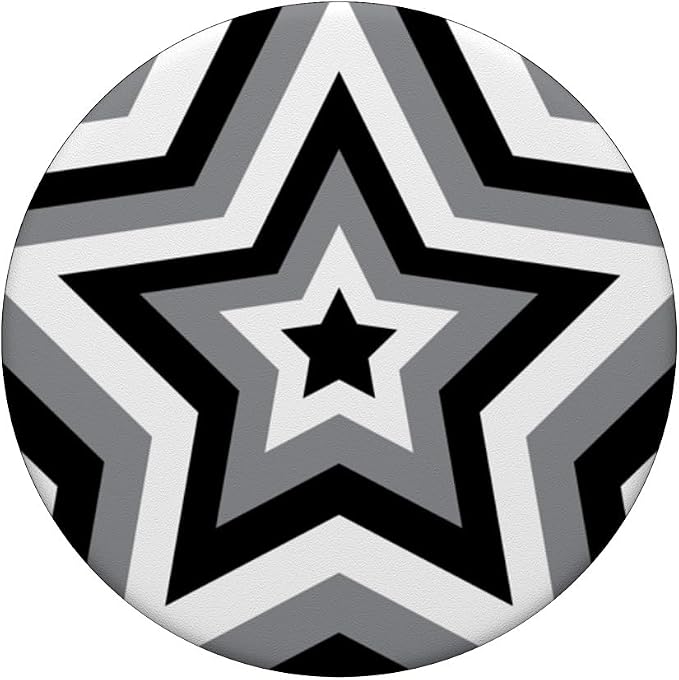 Aesthetic Star in Black and White PopSockets Adhesive PopGrip
