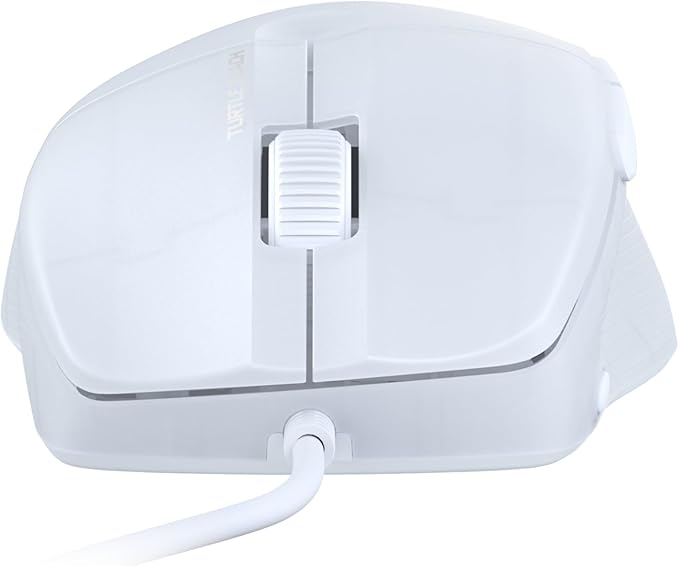 Turtle Beach Pure SEL Wired RGB Gaming Mouse, Ultra-Light 49g Ergonomic Design, 8000 DPI Optical Sensor, Mechanical Switches, Pretension System, Pure PTFE Glides, AIMO RGB Lighting – White