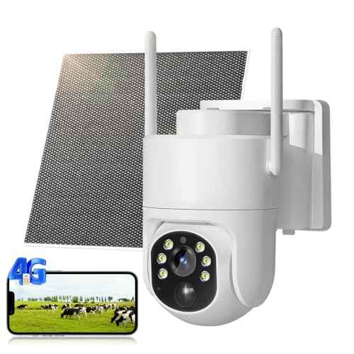 Apone 4G LTE Cellular Security Camera, No WiFi Solar Powered Security Camera, Auto Tracking, Color Night Vision, Motion Detection, 2 Way Audio, Built in SIM Card, Support Verizon/AT&T/T-Mobile