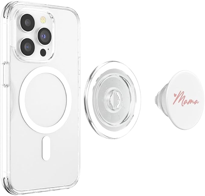 Rose White Heart Mama PopSockets Adhesive PopGrip
