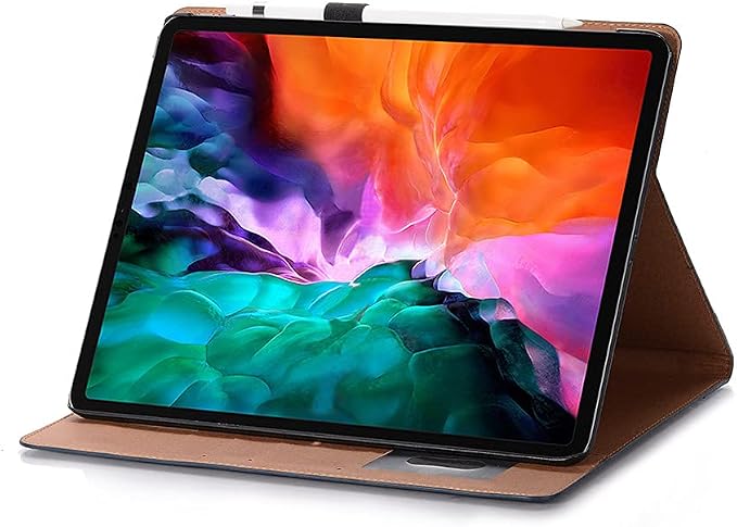 iPad Pro 13'' (M5 2025) (M4 2024) Case DMaos Vintage Book Synthetic Leather Stand Folio Smart Cover Auto Sleep/Wake Business Document Card Holder - Black