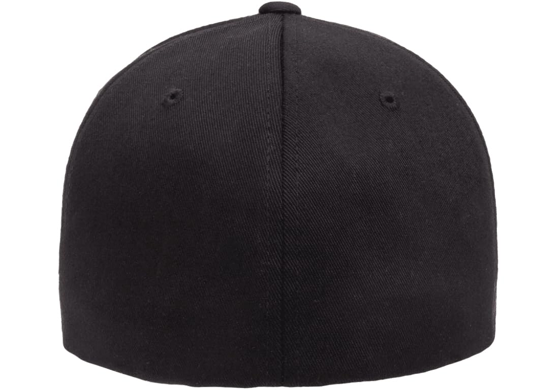 The Hat Pros Original Flexfit Wooly Cotton Twill Cap - Large-X-Large - Black