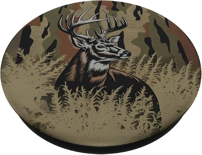 Aesthetic Whitetail Deer Bottomland Camo Deer Hunting Camo PopSockets PopGrip for MagSafe