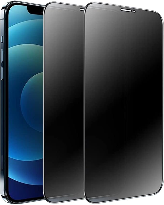 [2 Pack Compatible with iPhone 12 and 12 Pro 6.1 Matte Privacy Screen Protector 9H Super Hardness Scratch Resistant Anti-Fingerprint Tempered Glass Film Rounded Edge Full Coverage