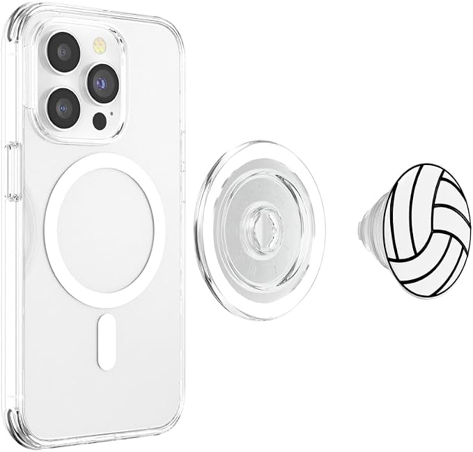 Volleyball White PopSockets Adhesive PopGrip