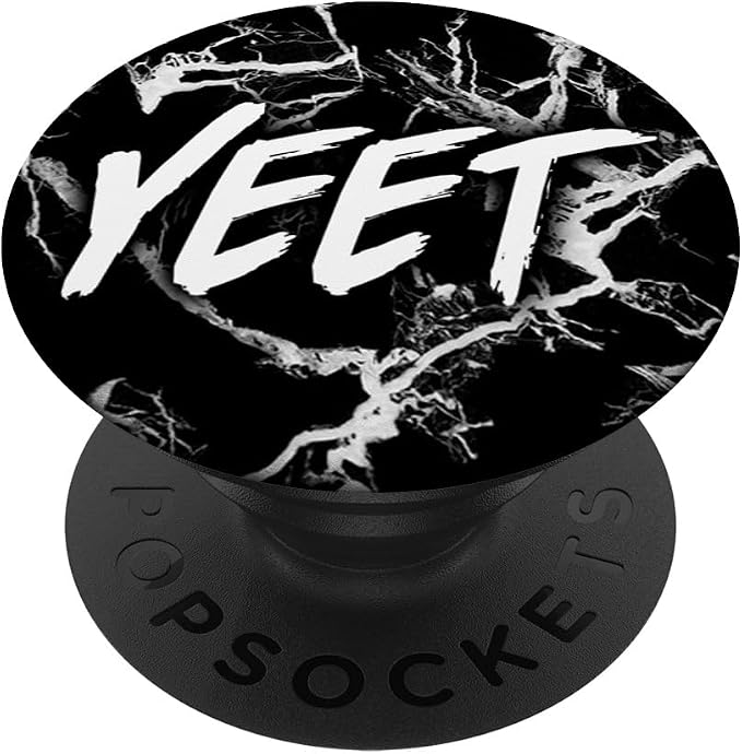 Cool Yeet Saying Design Funny Pop Up Gift for Kids on Black PopSockets Adhesive PopGrip