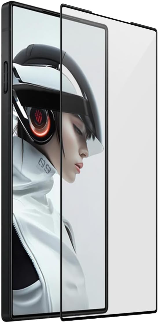 2Pcs Red Magic 9 Pro Screen Protector Full Coverage Silk Anti-Scratch 9H HD Clear No-Bubble Tempered Glass Screen Protector Protective Film For Z T E Nubia Red Magic 9 /9+ 6.8 Black