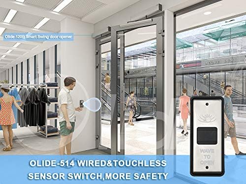Olideauto Automatic Door Operator,Pair with 2 PCS Wired Slim Touchless Activation Switches Olide-514