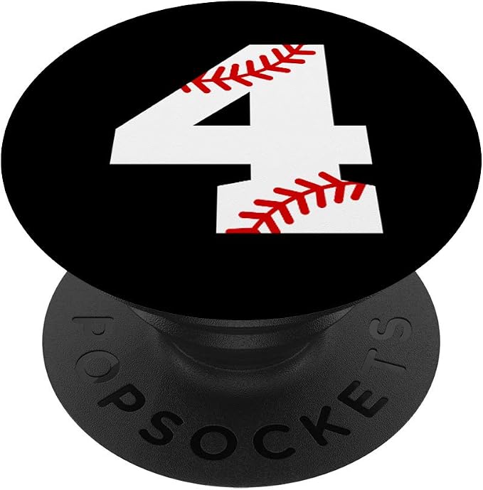 Baseball Popsocket #4 - Baseball Pop Socket - Number 4 PopSockets PopGrip: Swappable Grip for Phones &amp Tablets