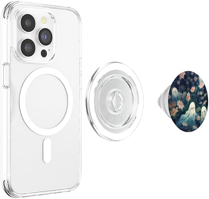 Aesthetic Floral Ghost Gifts Ghost In Wildflowers PopSockets Adhesive PopGrip