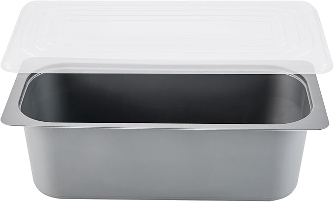 Restaurantware Ice Cream Container 25 Count 5.28 Liter Plastic Frozen Dessert Tub Rectangular Durable Storage Gray