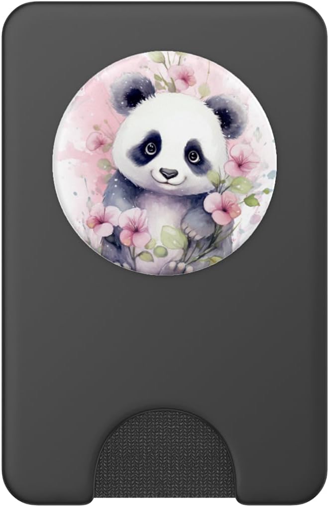 cute panda watercolor PopSockets Adhesive PopGrip